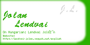 jolan lendvai business card